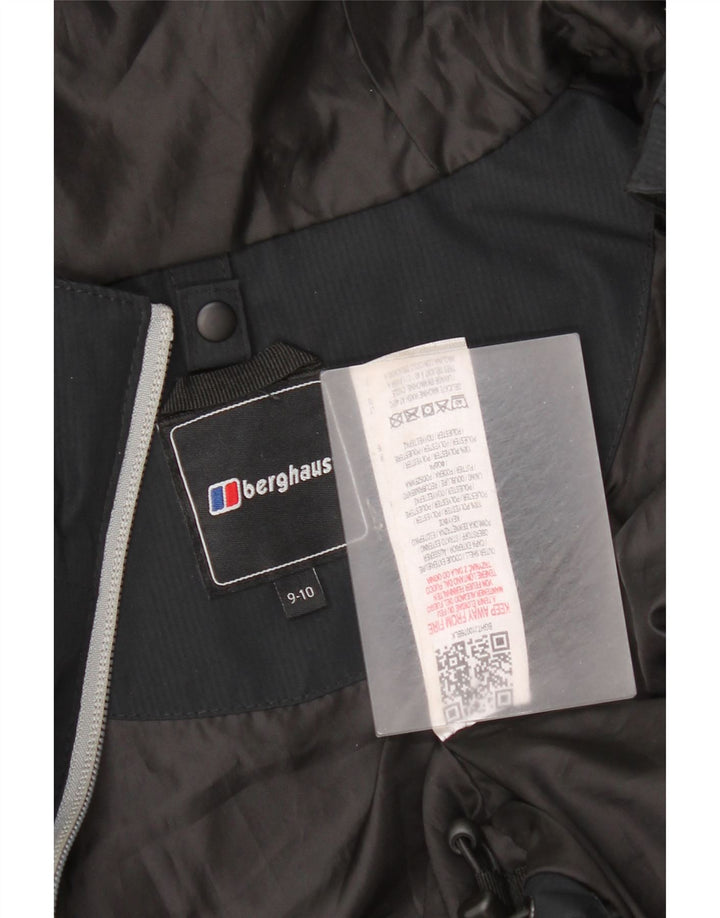 Berghaus Regnjakke med hætte til drenge 9-10 år sort polyester