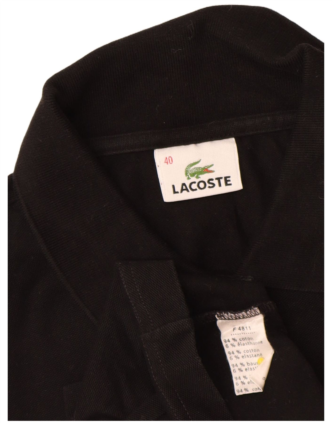 Lacoste langærmet poloshirt til kvinder str. 40 Medium Sort bomuld