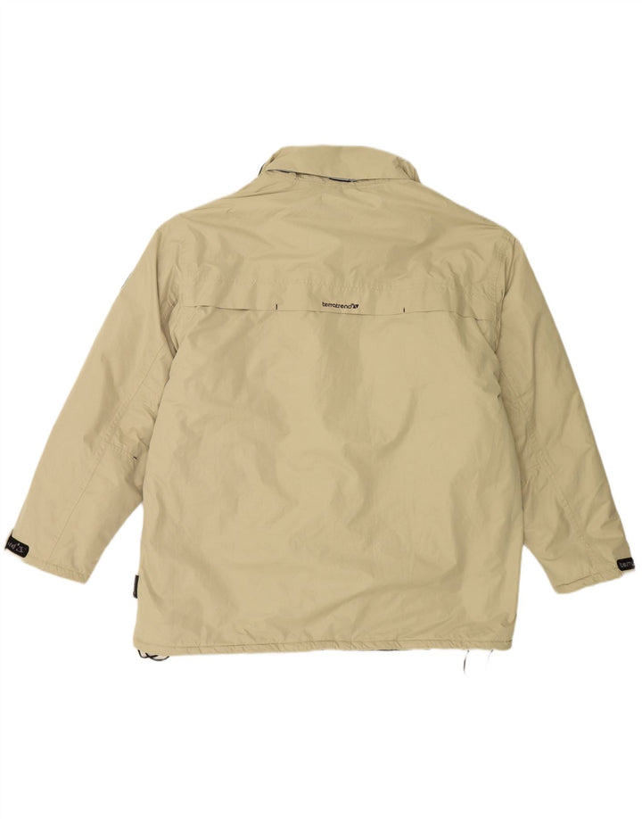 VINTAGE Windbreaker-jakke med hætte til mænd UK 42 XL Beige Polyester