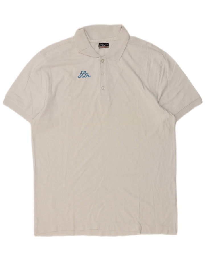 Kappa Herre grafisk poloshirt 2XL hvid bomuld
