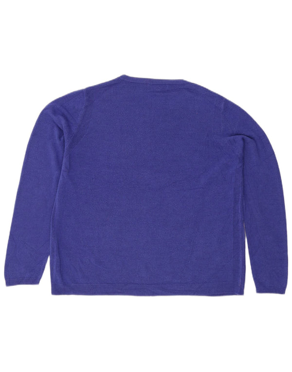 Marks & Spencer Dame sweater med rund hals DK 18 XL Blå akryl