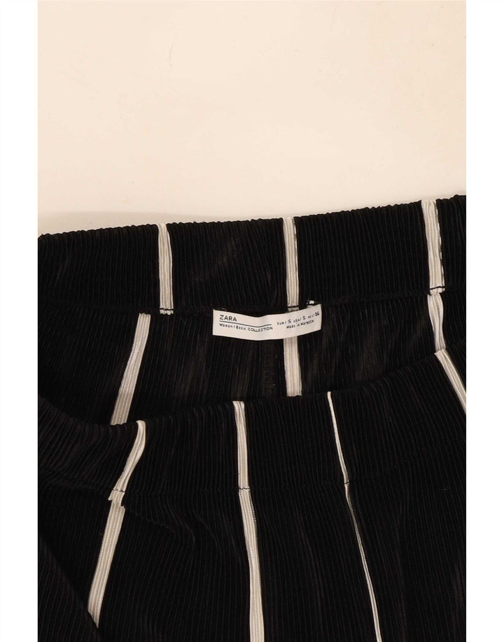 Zara Dame Cullotes Capri Bukser Small W26 L22 Sort Stribet