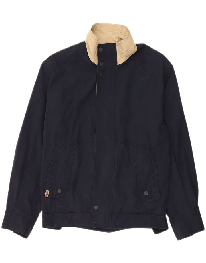 EUROPEAN PROJECT Mens Bomber Jacket UK 36 Small Navy Blue Polyester