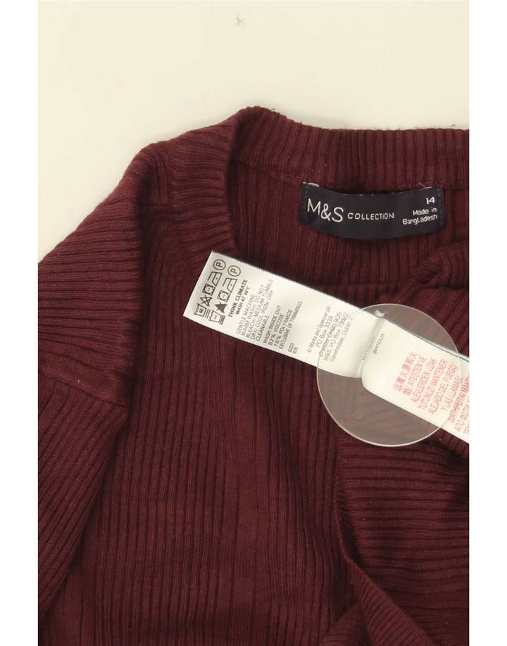 Marks & Spencer Dame sweater med rund hals DK 14 Medium Burgundy