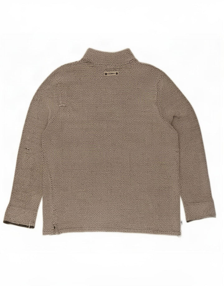 Weird Fish Herre Zip Neck Sweatshirt Jumper Stor Grå Bomuld