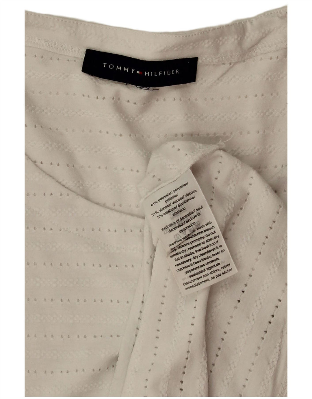 TOMMY HILFIGER Dame ærmeløs bluse Top UK 18 XL Hvid Polyester