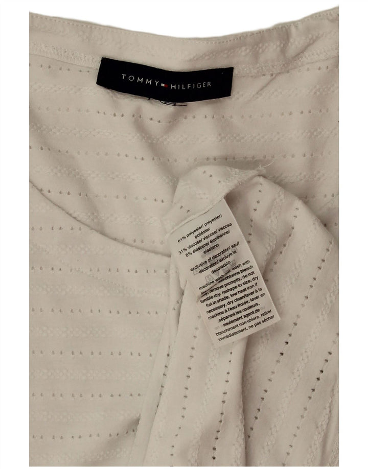 TOMMY HILFIGER Dame ærmeløs bluse Top UK 18 XL Hvid Polyester