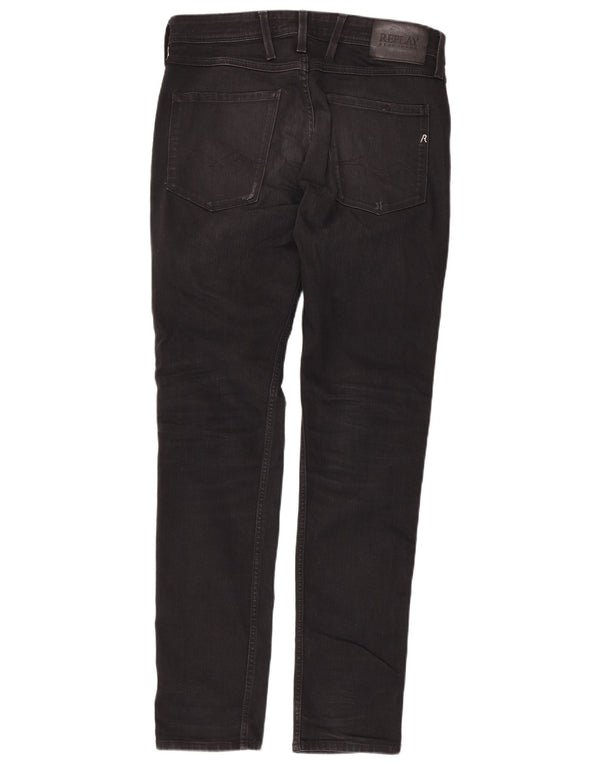 Replay Dame Anbass Slim Jeans W31 L32 Sort Bomuld