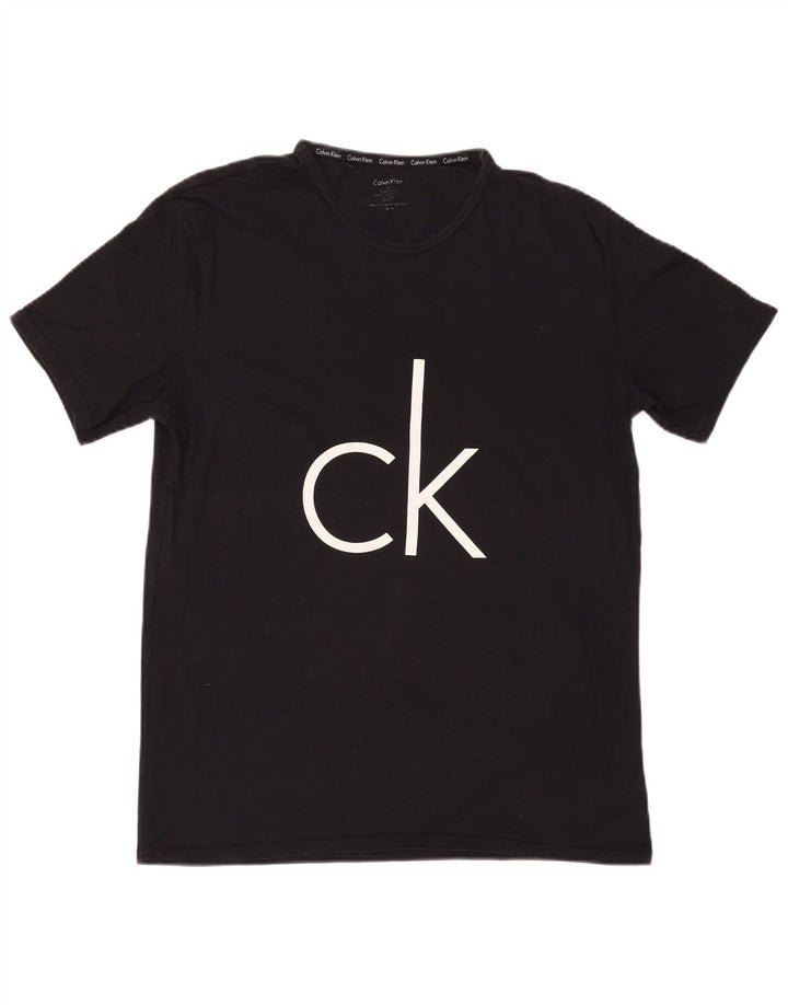 Calvin Klein Herre Grafisk T-Shirt Top Stor Sort