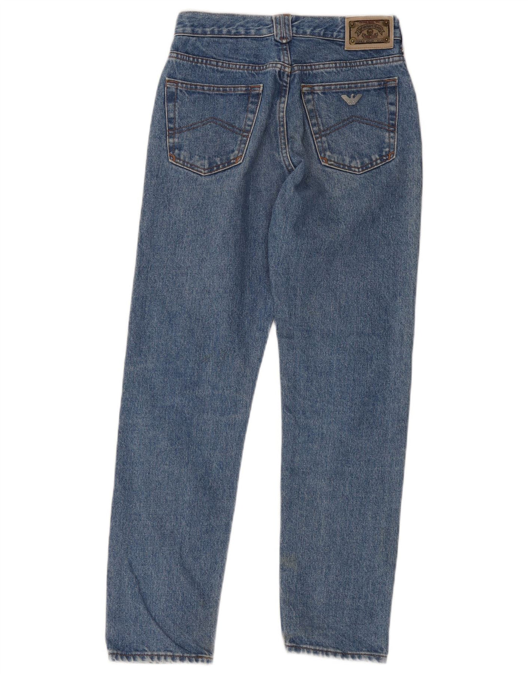 Armani Dame Crop Straight Jeans W28 L26 Blå Bomuld