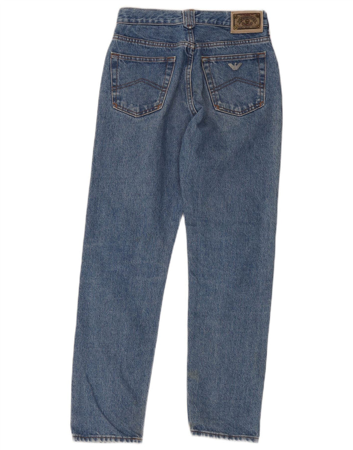 Armani Dame Crop Straight Jeans W28 L26 Blå Bomuld