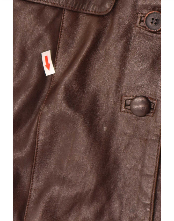 Vintage læderfrakke til kvinder UK 14 Large Brown