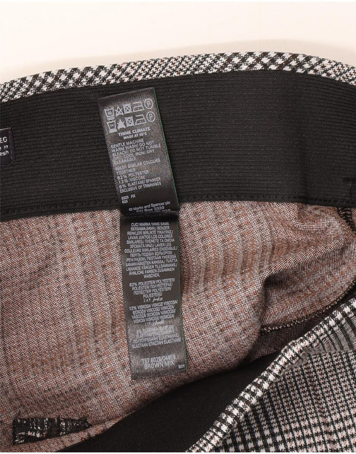Marks & Spencer Womens Leggings UK 10 Small Grey Houndstooth Polyester