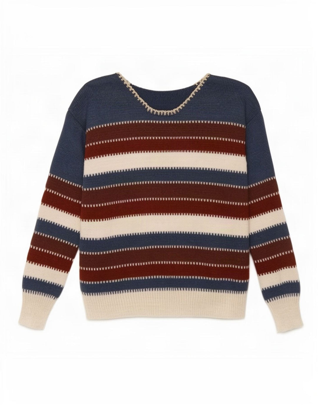 Vintage Kvinders Boat Neck Jumper Sweater UK 14 Medium Flerfarvet Stribet