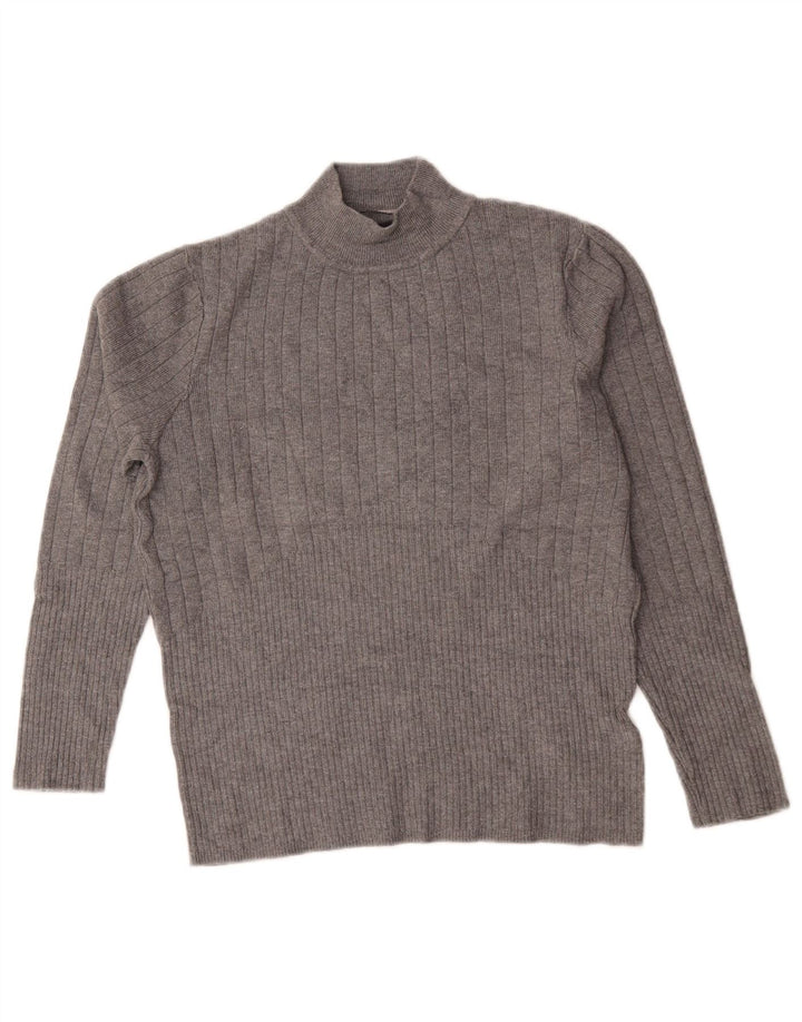 Marks & Spencer Dame Turtle Neck Jumper Sweater UK 14 Large Grey Viscose