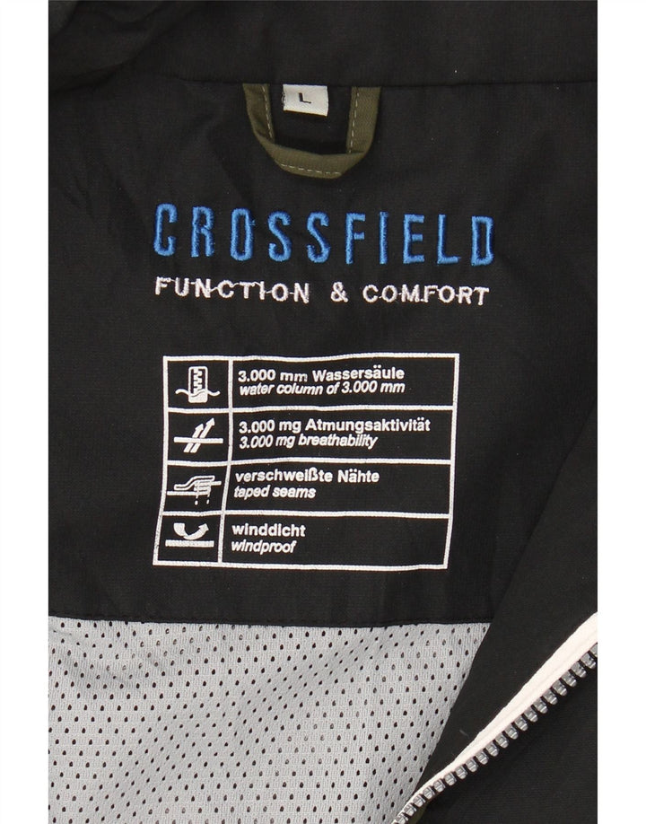 CROSSFIELD Mens Windbreaker Jacket UK 40 Large Khaki Polyester Vintage Crossfield and Second-Hand Crossfield from Messina Hembry 