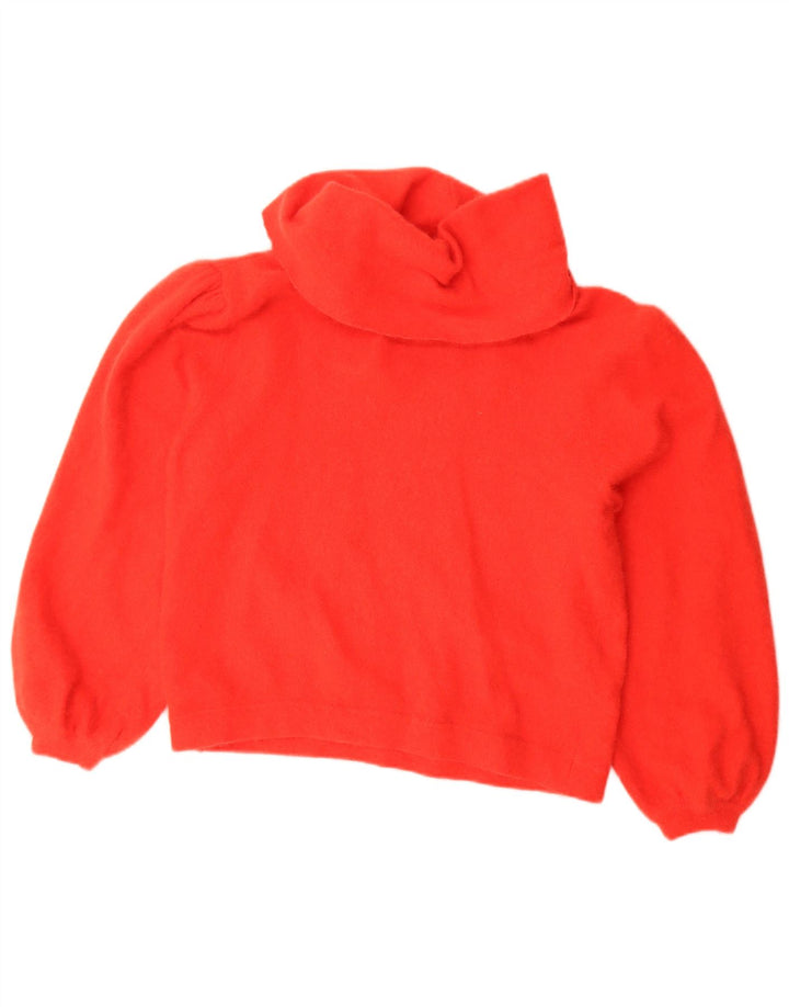 Vintage Dame Crop Roll Neck Jumper Sweater IT 48 XL Rød