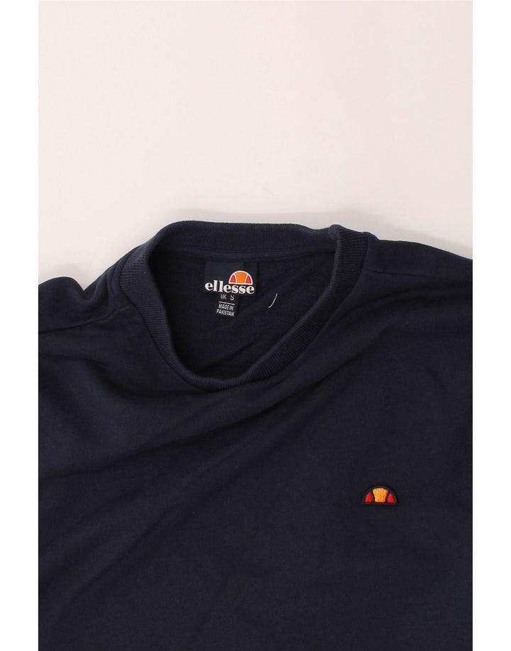 ELLESSE Mens Sweatshirt Jumper Small Navy Blue Cotton Vintage Ellesse and Second-Hand Ellesse from Messina Hembry 