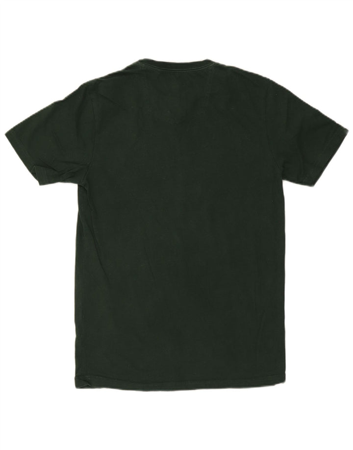 Fat Face Herre Grafisk T-Shirt Top Lille Grøn Bomuld