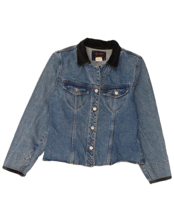 Vintage Dame denimjakke UK 14 Stor Blå Bomuld