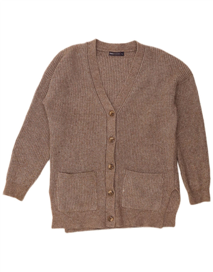 Marks & Spencer Dame Oversized Cardigan Sweater UK 10 Lille Brun