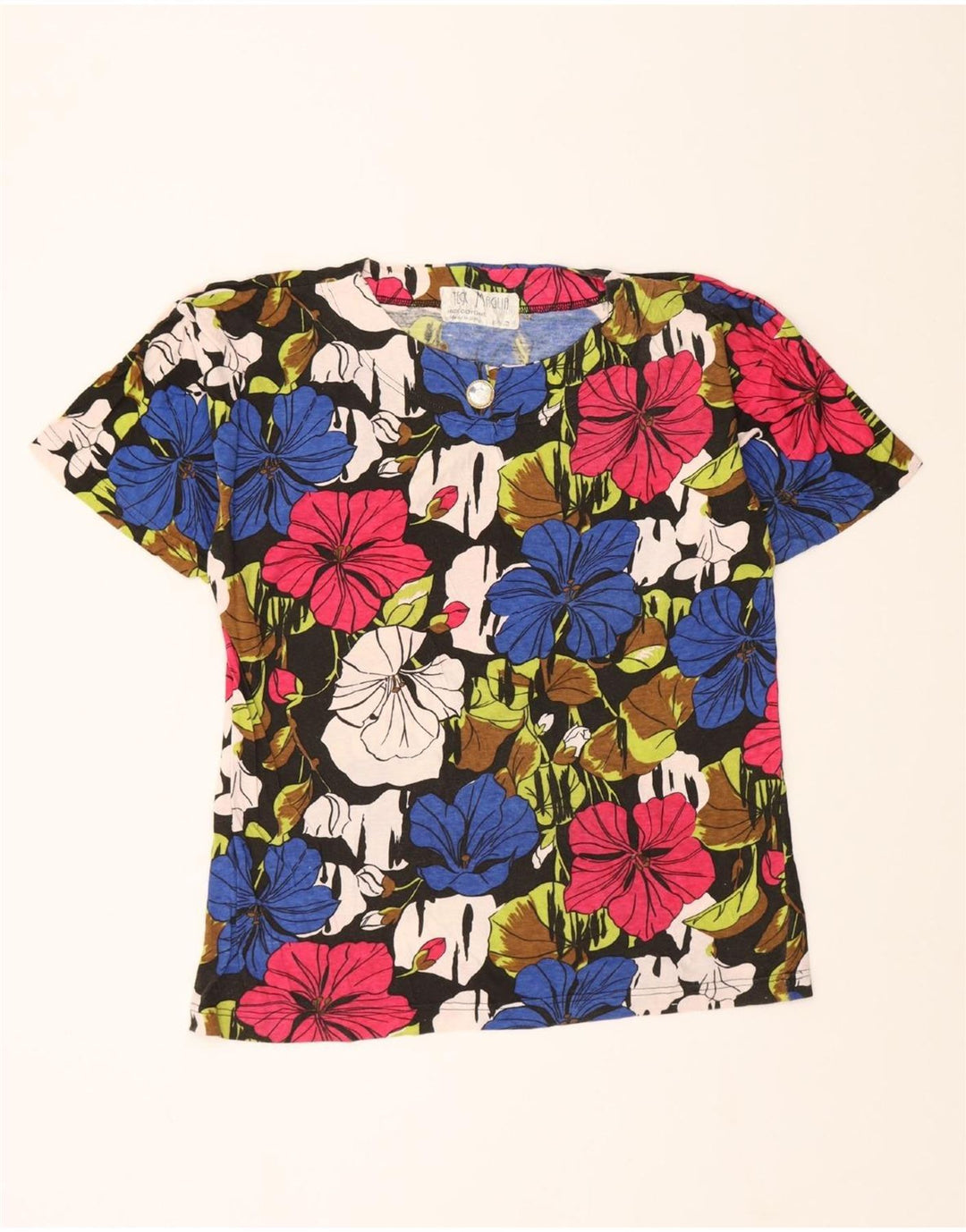 VINTAGE Womens Blouse Top UK 16 Large Multicoloured Floral Cotton Vintage Vintage and Second-Hand Vintage from Messina Hembry 