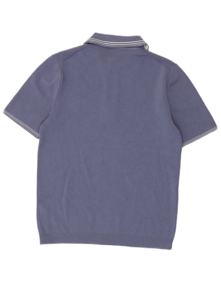 Reiss Poloshirt med lynlås til mænd, lille blå viskose