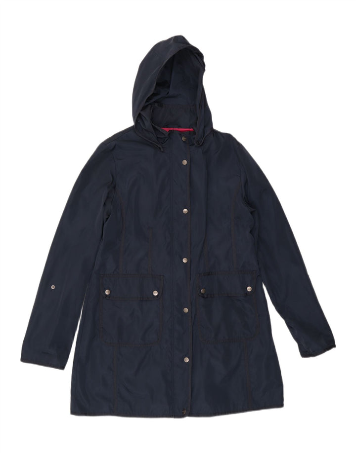 DKNY Dame Hooded Windbreaker Coat UK 16 Large Navy Blue Polyester