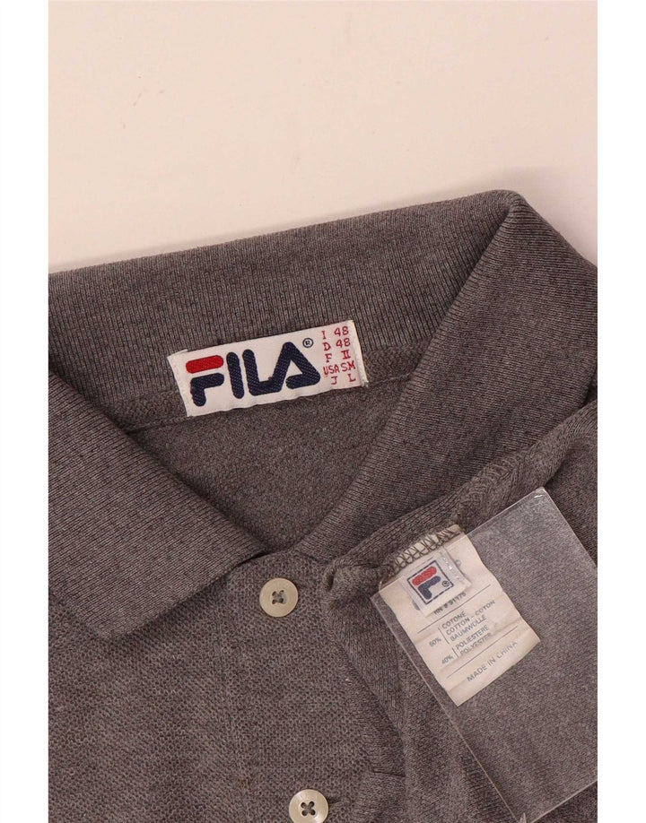 Fila Herre Polo Shirt IT 48 Medium Grå Bomuld