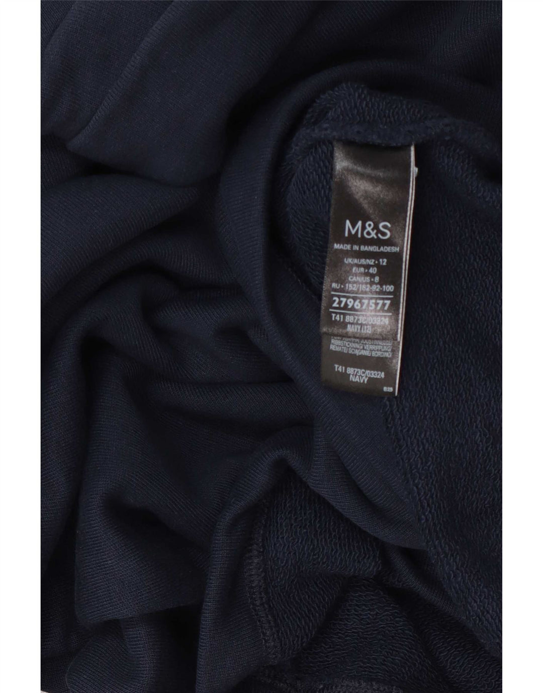 Marks & Spencer Dame Rullehals Sweatshirt Jumper UK 12 Medium Navy Blue