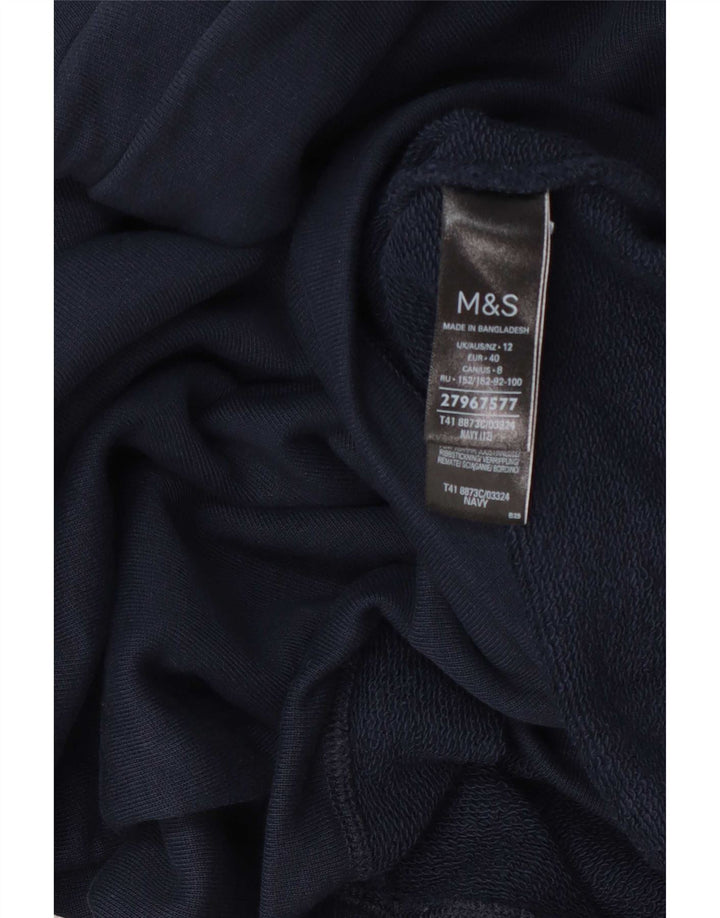 Marks & Spencer Dame Rullehals Sweatshirt Jumper UK 12 Medium Navy Blue