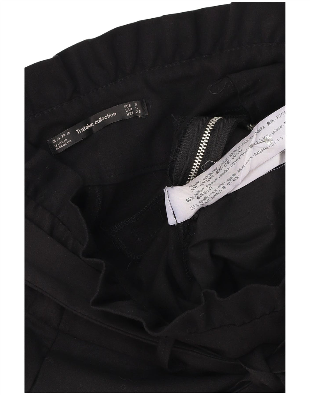 Zara Dame Trafaluc High Waist Hot Pants Small W26 Black Polyester