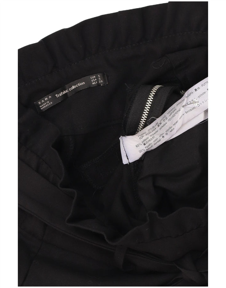 Zara Dame Trafaluc High Waist Hot Pants Small W26 Black Polyester