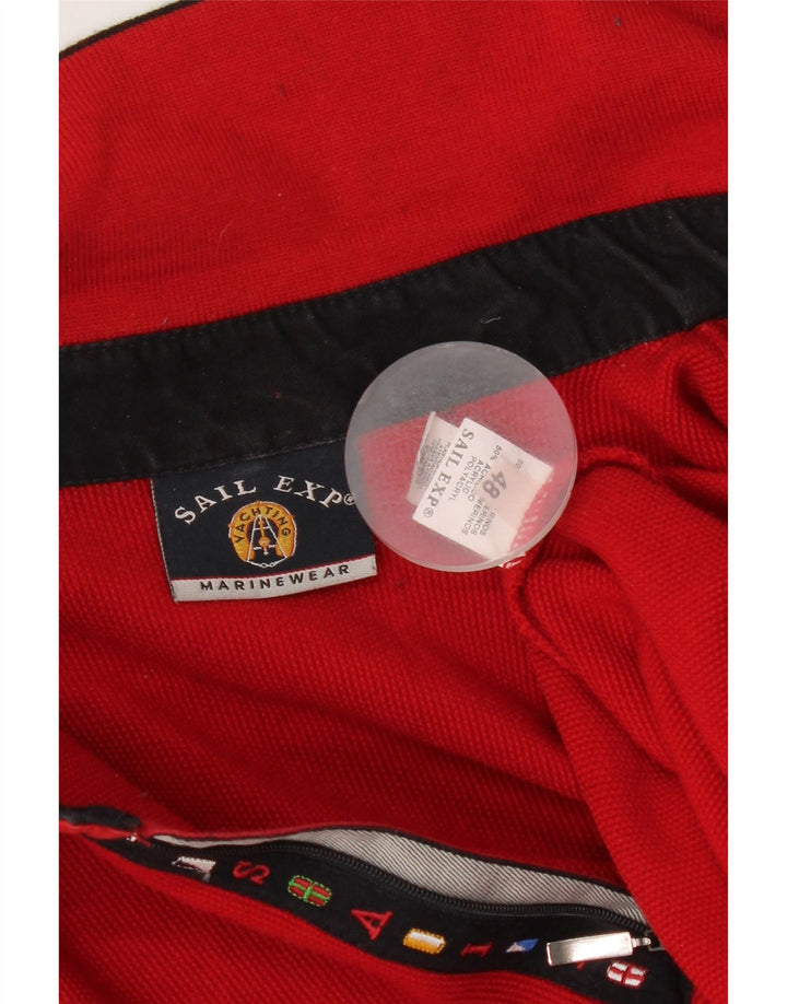 SAIL EXP Herre Polo Neck Jumper Sweater IT 48 Medium Rød Merinould