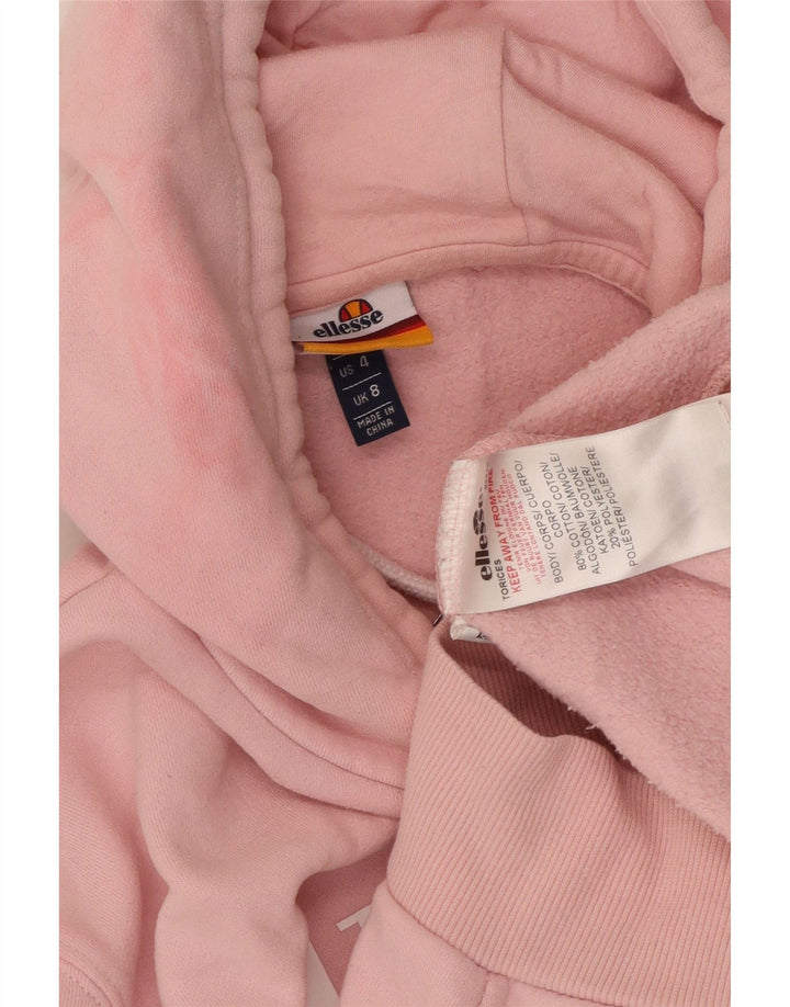 ELLESSE Oversized grafisk hættetrøje til kvinder UK 8 Small Pink Bomuld