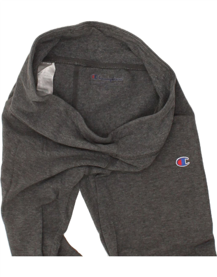 CHAMPION Girls Graphic Leggings 6-7 Years Small Grey Cotton Vintage Champion and Second-Hand Champion from Messina Hembry 