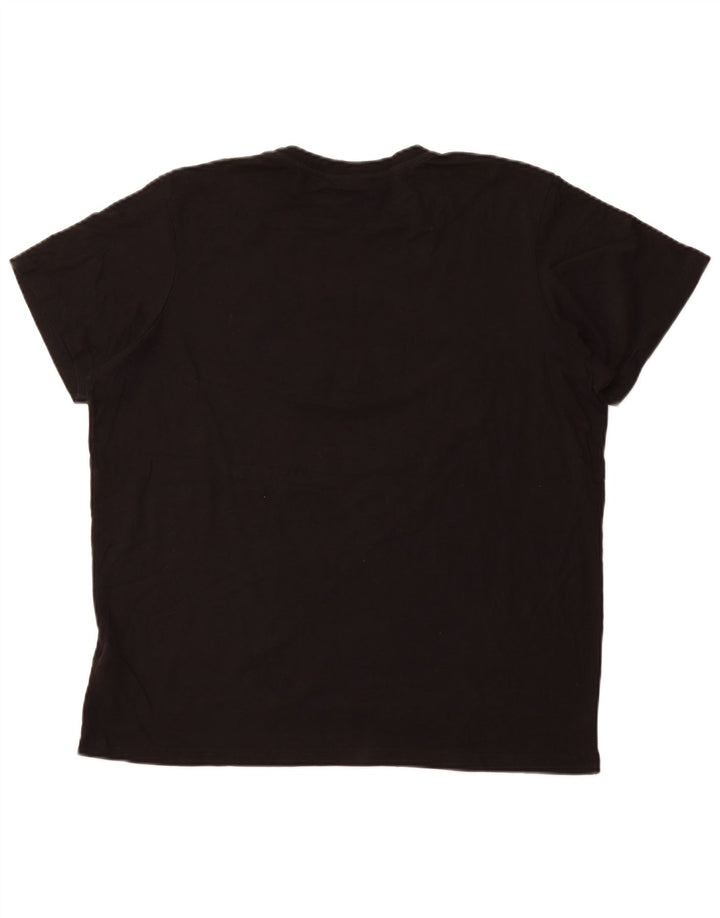 ADIDAS Grafisk T-shirt top til kvinder UK 18 XL Sort bomuld