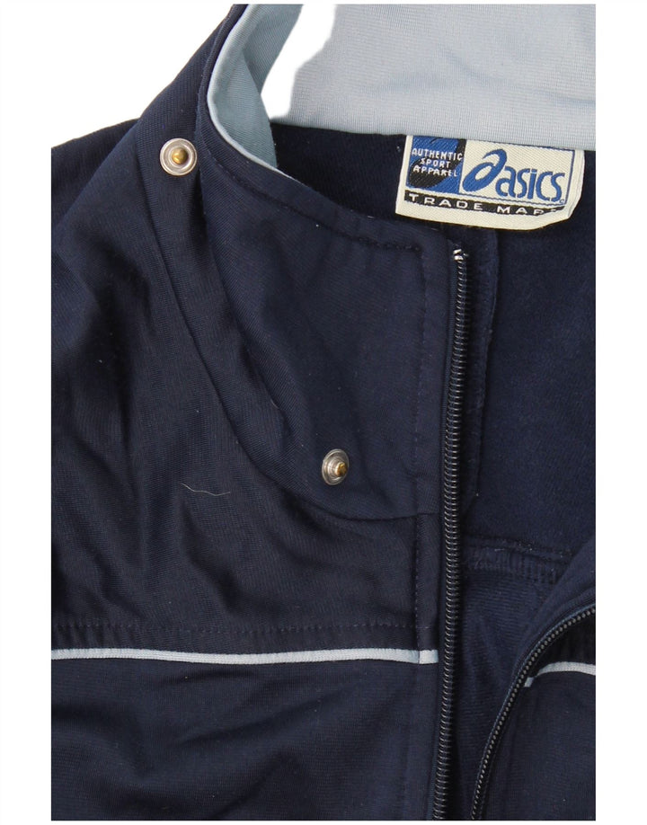 ASICS Mens Tracksuit Top Jacket XL Navy Blue Colourblock