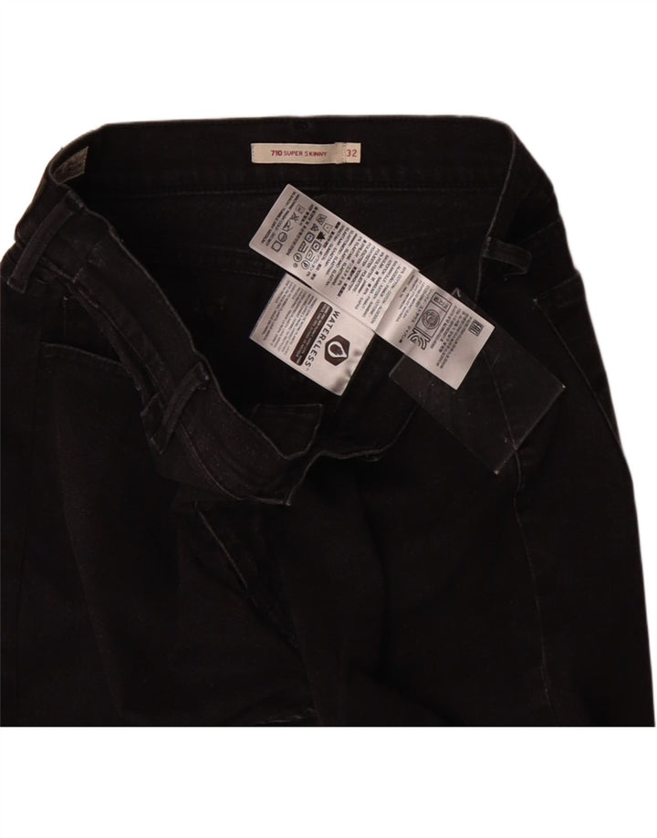 LEVI'S Womens 710 Super Skinny Jeans W32 L27 Black Cotton