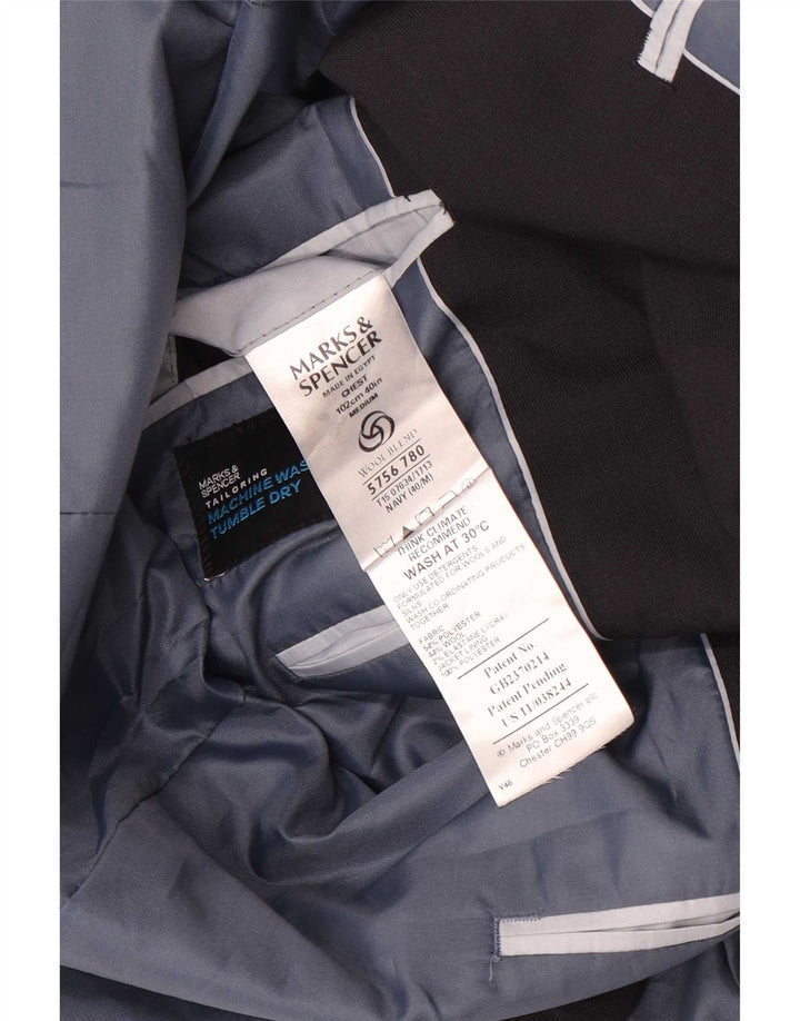 Marks & Spencer Herre 3 Button Blazer Jacket UK 40 Medium Navy Blue