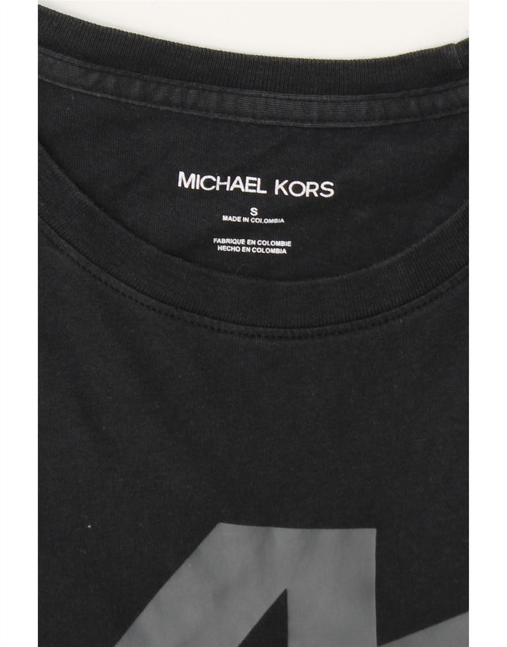 MICHAEL KORS Herre grafisk T-shirt Top Lille sort bomuld