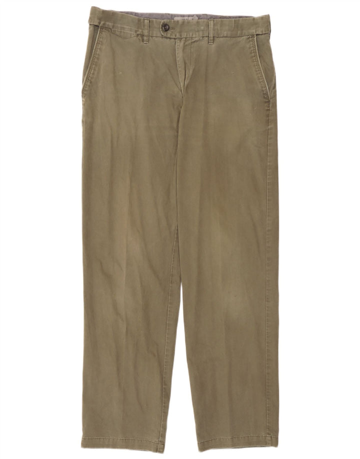 Marks & Spencer Herre Regular Fit Chinobukser W34 L31 Khaki Bomuld