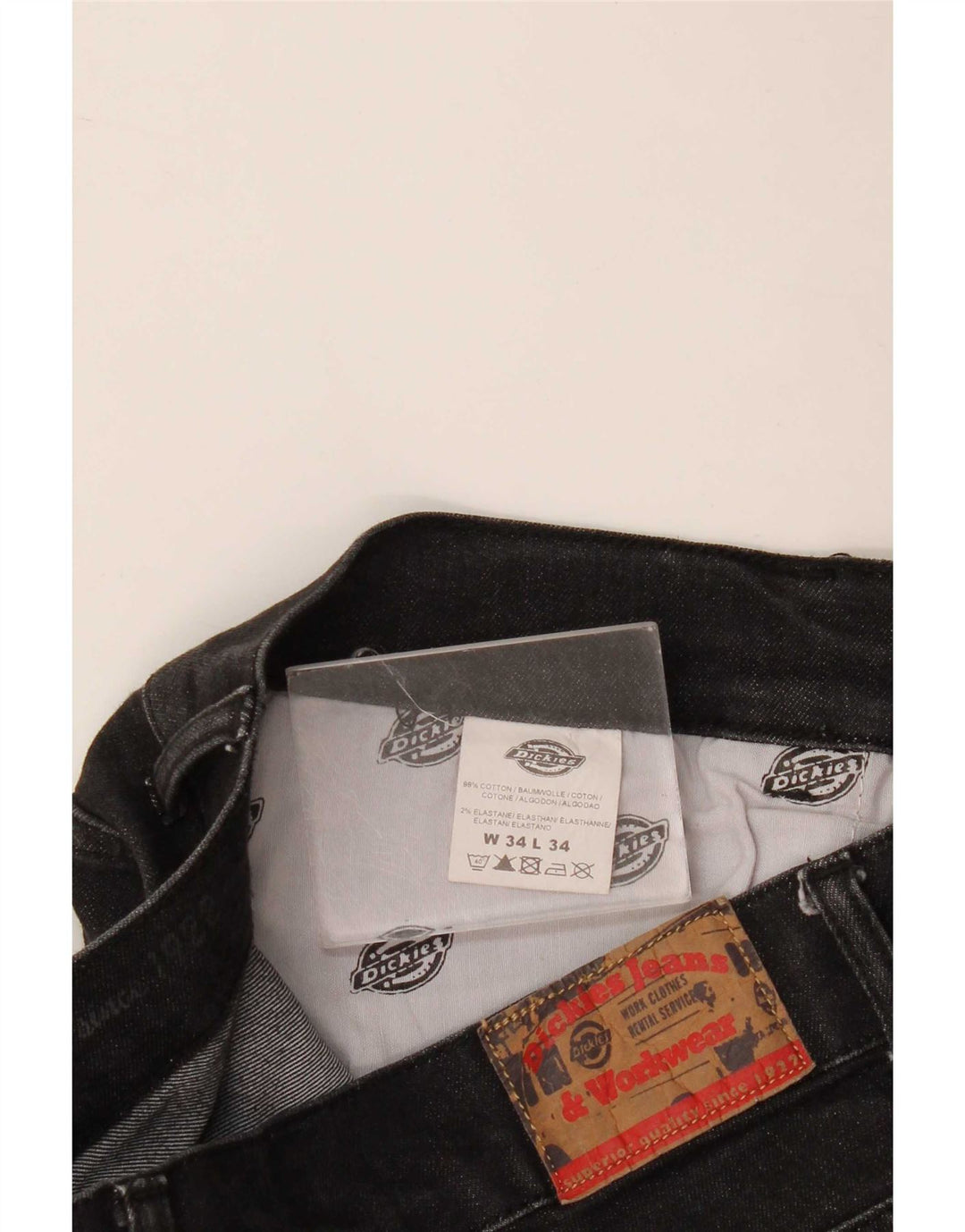 Dickies Dame Slim Jeans W34 L34 Sort Bomuld