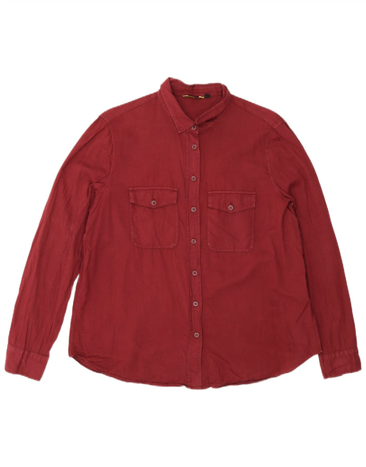 Massimo Dutti Dameskjorte EU 44 XL Bourgogne bomuld