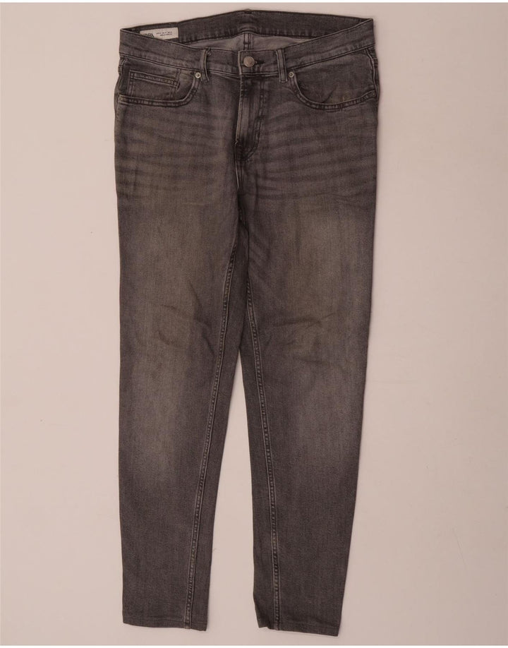 Zara Herre Slim Jeans EU 42 Large W32 L30 Grå Bomuld