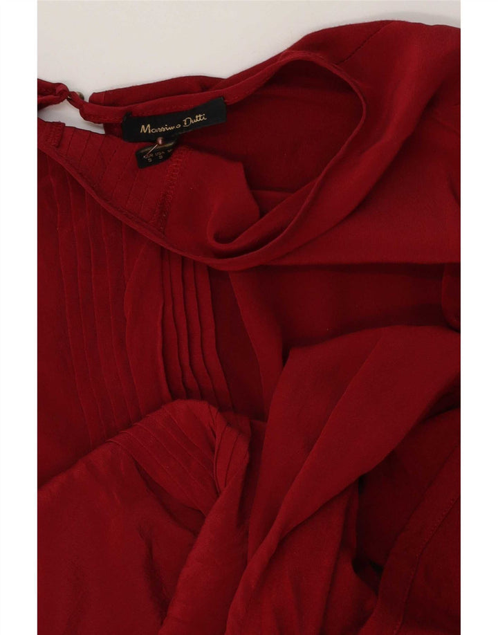 Massimo Dutti Dame Loose Fit Bluse Top UK 10 Lille Rød