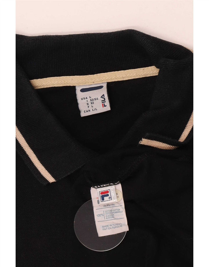 Fila Poloshirt til mænd Stor sort stribet bomuld