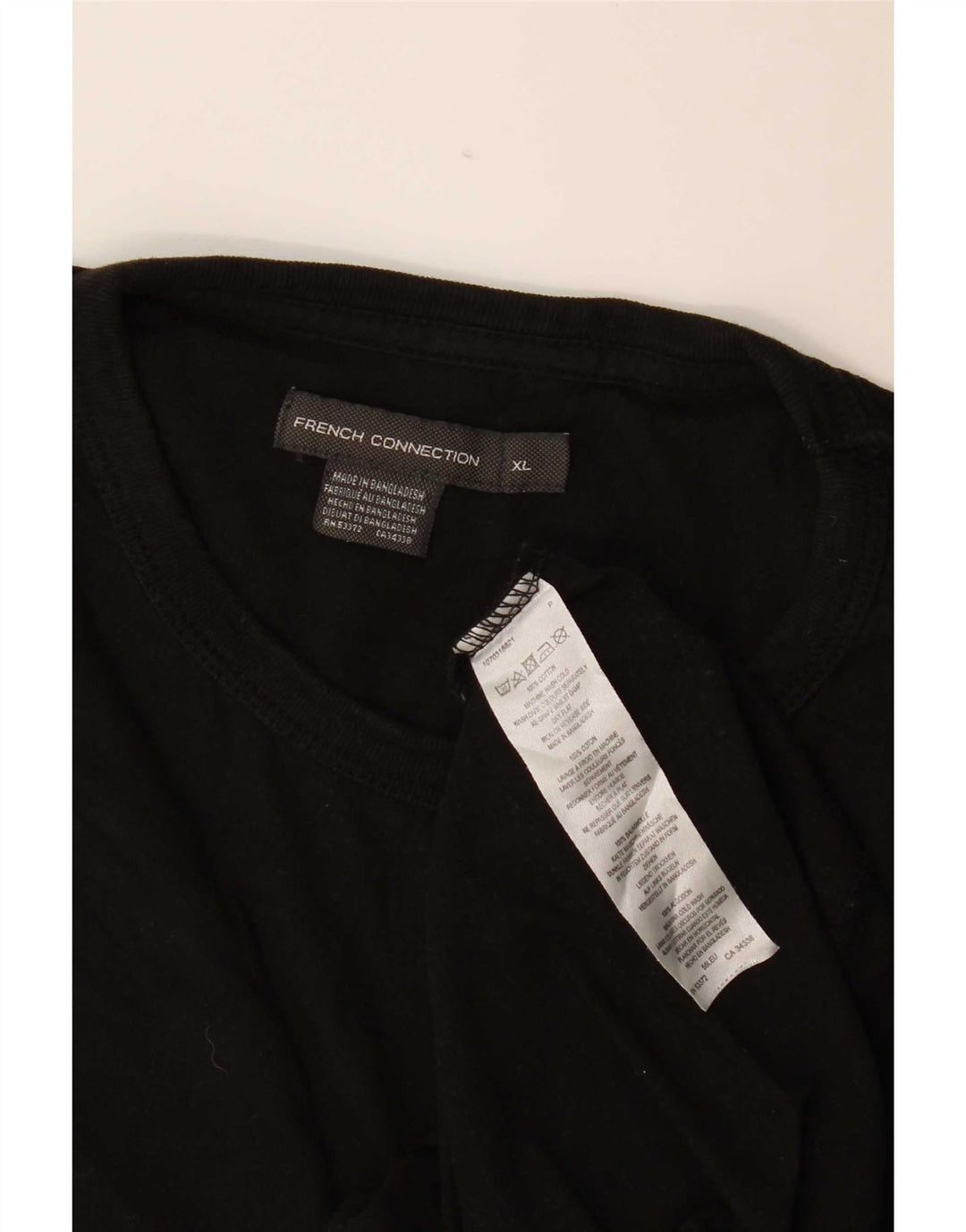 French Connection Herre T-Shirt Top XL Sort Bomuld