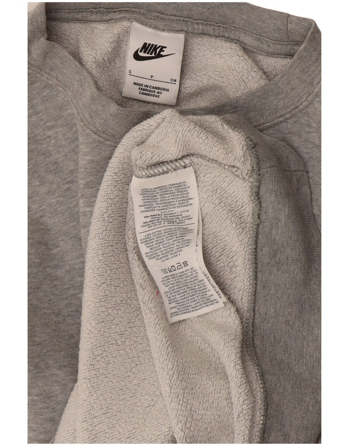 Nike Womens Graphic Oversized Sweatshirt Jumper UK 10 Small Grey Bomuld