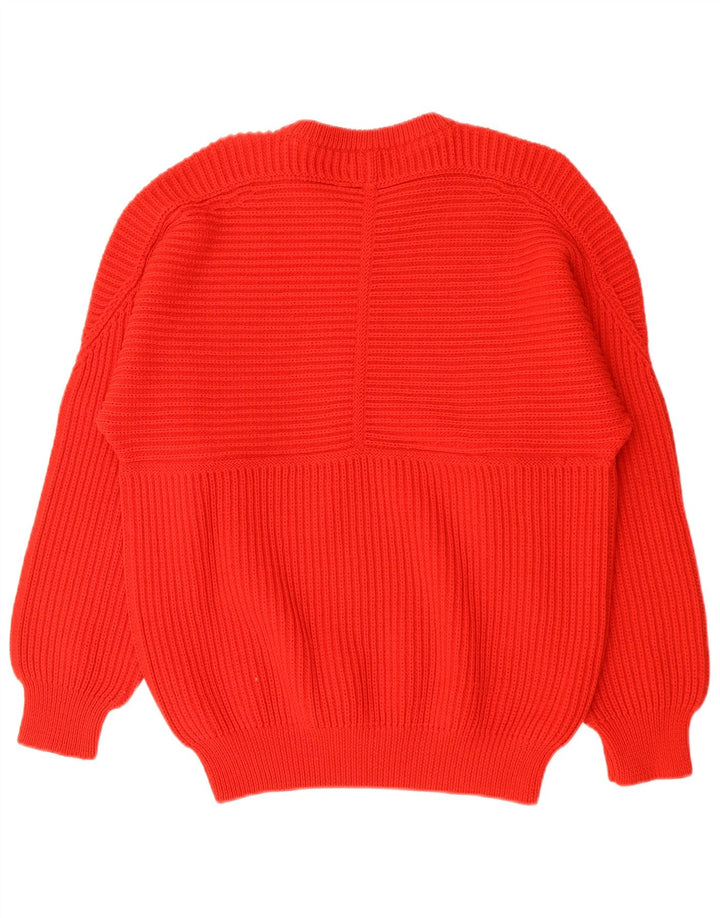 VINTAGE Herre Boat Neck Jumper Sweater Medium Rød